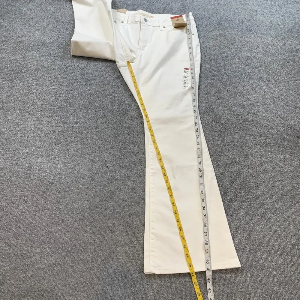 Levis Jeans Womens 32 White Denim 726 Flare High Rise Slim Fit Classic Pocket